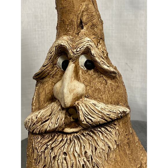 Carved Tree Spirit Old Man Wizard Faux Wood Figure and Stash Box 10 in tall  EUC - Picture 2 of 16